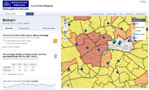 Screenshot des CrimeMapper maps.police.uk