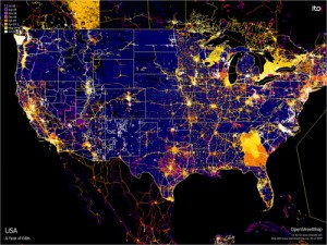 One year of edits Open Street Map USA