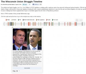 The Wisconsin Union Struggle Timeline - entwickelt mit ProPublicas Timeline Setter